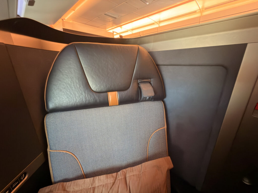 STARLUX A350 Business Class Seat, Headrest and Back